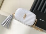 aint Laurent Matelasse Monogram Mini Lou Camera white Bag front look