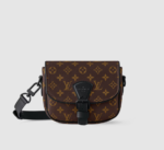 louis vuitton Montsouris Messenger cream cloure PM​ bag with white background