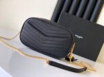 aint Laurent Matelasse Monogram Mini Lou Camera Bag side look