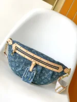 Louis Vuitton High Rise Monogram Denim bag top view